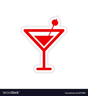 Icon sticker realistic design on paper cocktail vector image