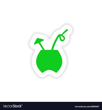 Icon sticker realistic design on paper cocktail vector image
