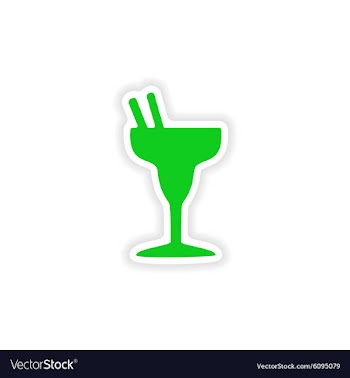 Icon sticker realistic design on paper cocktail vector image