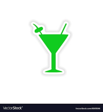 Icon sticker realistic design on paper cocktail vector image