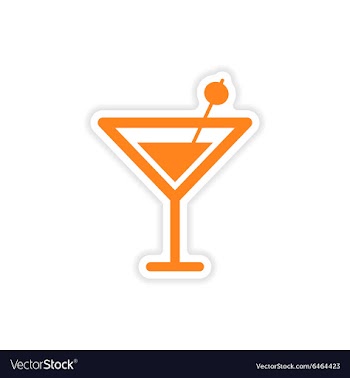 Icon sticker realistic design on paper cocktail vector image