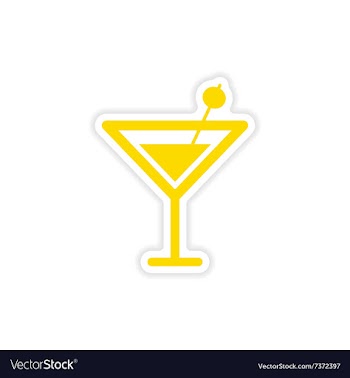 Icon sticker realistic design on paper cocktail vector image
