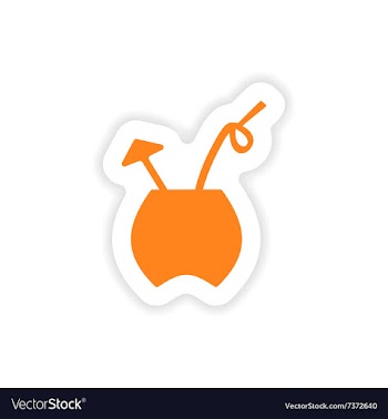 Icon sticker realistic design on paper cocktail vector image