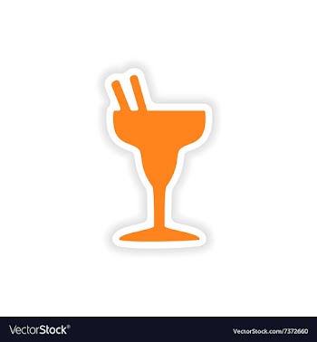Icon sticker realistic design on paper cocktail vector image