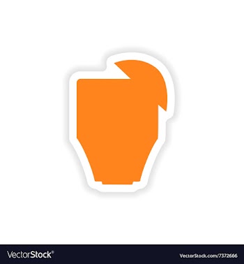 Icon sticker realistic design on paper cocktail vector image