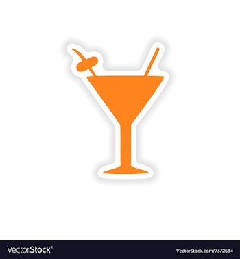Icon sticker realistic design on paper cocktail vector image