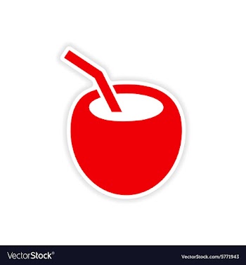 Icon sticker realistic design on paper coconut vector image