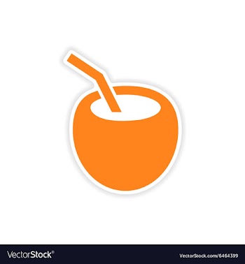 Icon sticker realistic design on paper coconut vector image