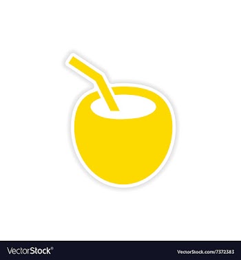 Icon sticker realistic design on paper coconut vector image