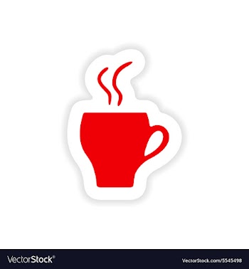 Icon sticker realistic design on paper cofee cup vector image