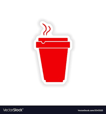 Icon sticker realistic design on paper cofee cup vector image