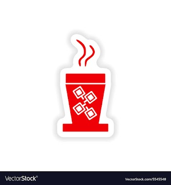 Icon sticker realistic design on paper cofee cup vector image