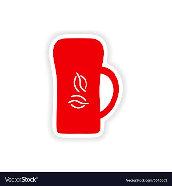 Icon sticker realistic design on paper cofee cup vector image