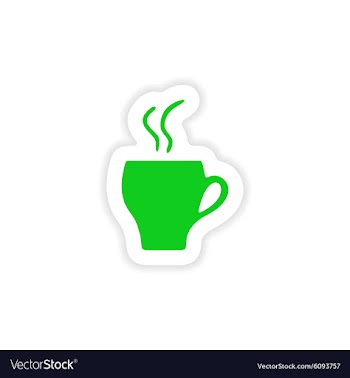 Icon sticker realistic design on paper cofee cup vector image