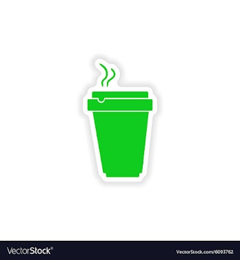 Icon sticker realistic design on paper cofee cup vector image