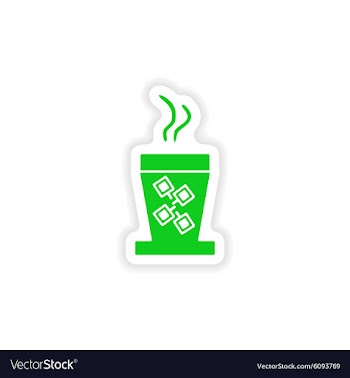 Icon sticker realistic design on paper cofee cup vector image