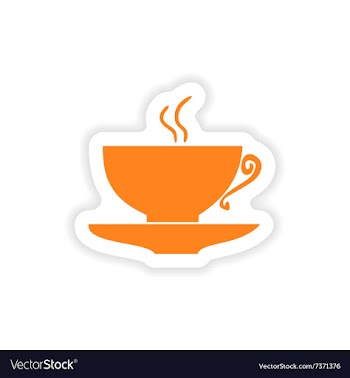 Icon sticker realistic design on paper cofee cup vector image
