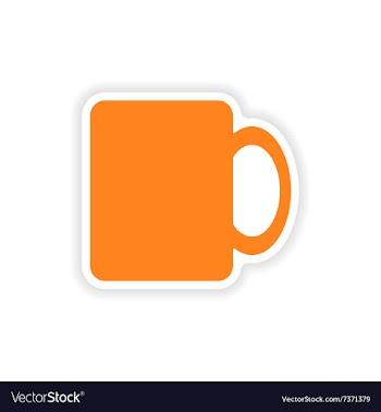 Icon sticker realistic design on paper cofee cup vector image