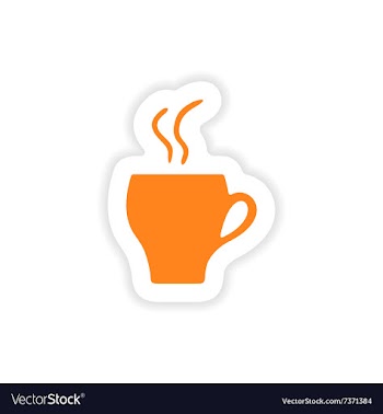 Icon sticker realistic design on paper cofee cup vector image