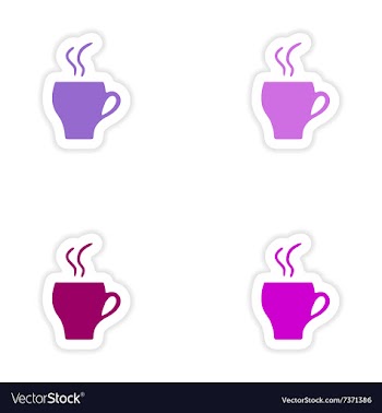 Icon sticker realistic design on paper cofee cup vector image