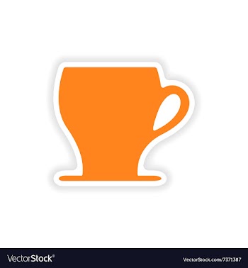 Icon sticker realistic design on paper cofee cup vector image