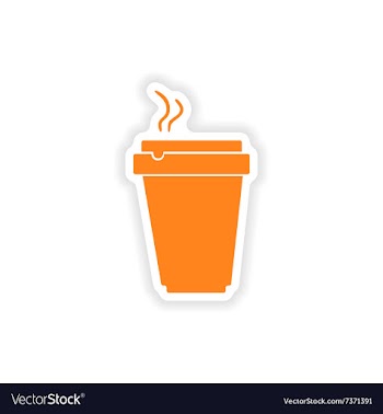 Icon sticker realistic design on paper cofee cup vector image