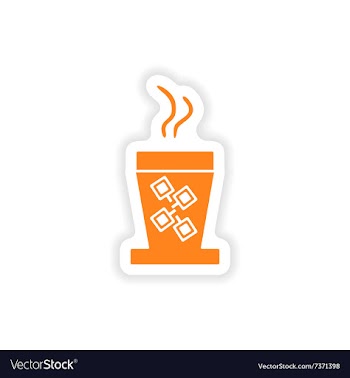 Icon sticker realistic design on paper cofee cup vector image