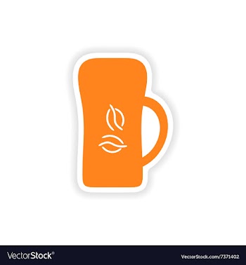 Icon sticker realistic design on paper cofee cup vector image