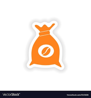Icon sticker realistic design on paper coffee bag vector image