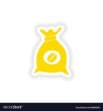 Icon sticker realistic design on paper coffee bag vector image