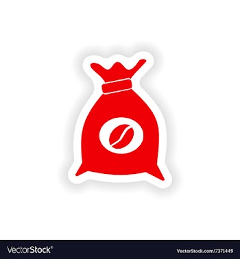 Icon sticker realistic design on paper coffee bag vector image