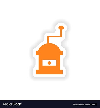 Icon sticker realistic design on paper coffee mill vector image