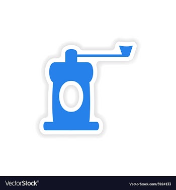Icon sticker realistic design on paper coffee mill vector image