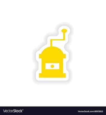Icon sticker realistic design on paper coffee mill vector image