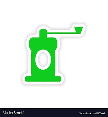 Icon sticker realistic design on paper coffee mill vector image