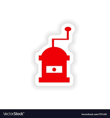 Icon sticker realistic design on paper coffee mill vector image