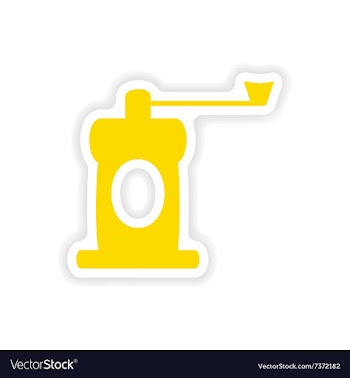 Icon sticker realistic design on paper coffee mill vector image