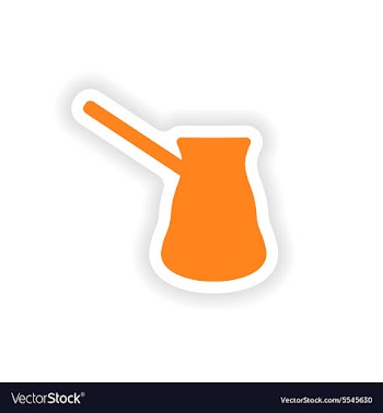 Icon sticker realistic design on paper coffee Turk vector image