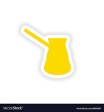 Icon sticker realistic design on paper coffee Turk vector image