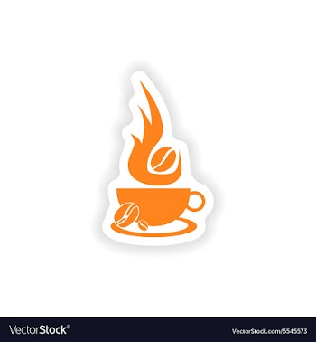 Icon sticker realistic design on paper coffee vector image