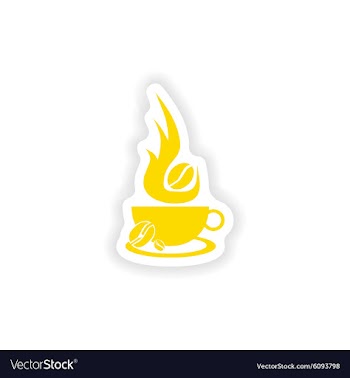 Icon sticker realistic design on paper coffee vector image