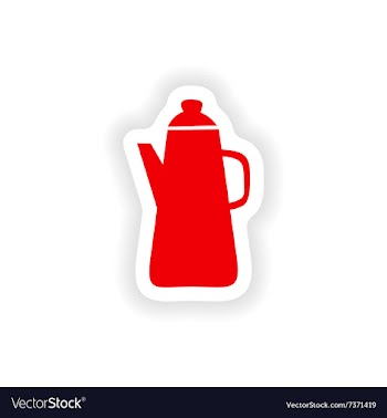 Icon sticker realistic design on paper coffee vector image