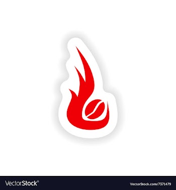 Icon sticker realistic design on paper coffee vector image