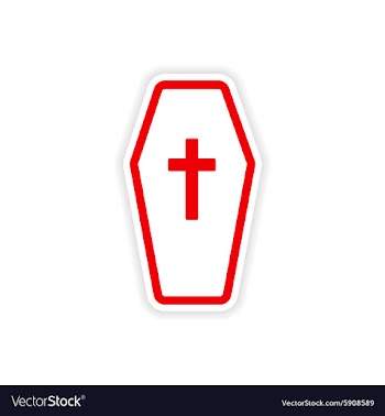 Icon sticker realistic design on paper coffin vector image