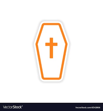 Icon sticker realistic design on paper coffin vector image