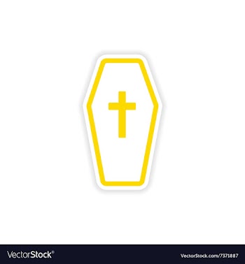 Icon sticker realistic design on paper coffin vector image
