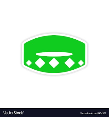 Icon sticker realistic design on paper collar vector image