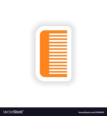 Icon sticker realistic design on paper comb vector image