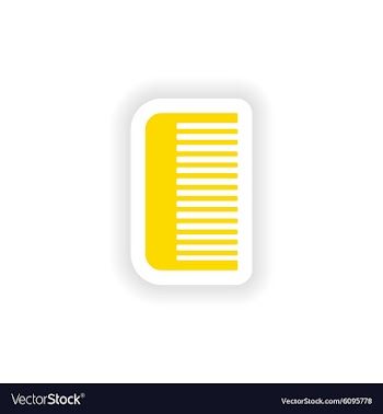 Icon sticker realistic design on paper comb vector image
