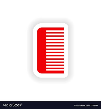 Icon sticker realistic design on paper comb vector image